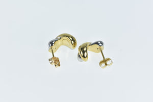 14K Puffy Twist X Criss Cross Semi Hoop Earrings Yellow Gold