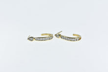 Load image into Gallery viewer, 14K 0.21 Ctw Diamond Curved Vintage Bar Earrings Yellow Gold