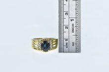 Load image into Gallery viewer, 14K Sapphire Diamond Statement Vintage Ring Yellow Gold