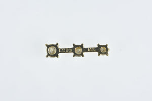 14K 0.75 Ctw Tiered Diamond Vintage Bar Pendant Yellow Gold