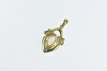 Load image into Gallery viewer, 14K Vintage Marquise Diamond Syn. Opal Pendant Yellow Gold