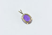 Load image into Gallery viewer, 14K Oval Amethyst Vintage Solitaire Classic Pendant Yellow Gold