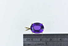 Load image into Gallery viewer, 14K Oval Amethyst Vintage Solitaire Classic Pendant Yellow Gold