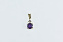 Load image into Gallery viewer, 10K Amethyst Diamond Accent Vintage Pendant Yellow Gold