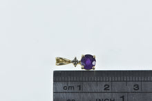 Load image into Gallery viewer, 10K Amethyst Diamond Accent Vintage Pendant Yellow Gold