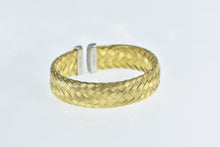 Load image into Gallery viewer, Sterling Silver Pave CZ Encrusted Woven Braid Cuff Bracelet 6.75&quot;