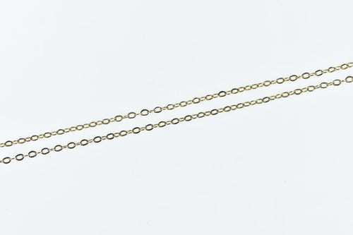 Gold Filled 1.5mm Cable Chain Vintage Oval Link Necklace 17.75
