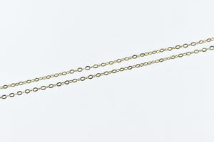 Gold Filled 1.5mm Cable Chain Vintage Oval Link Necklace 17.75"