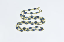 Load image into Gallery viewer, 14K 27.00 Ctw Natural Sapphire Cabochon Necklace 16.25&quot; Yellow Gold