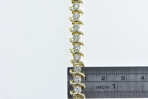 10K 2.88 Ctw Diamond Vintage Classic Tennis Bracelet 7.5" Yellow Gold