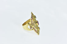 Load image into Gallery viewer, 18K 3.39 Ctw Ruby Sapphire Emerald Encrusted Ring Yellow Gold