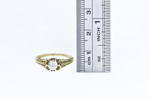 14K 0.41 Ct Old Euro Cut Diamond Engagement Ring Yellow Gold