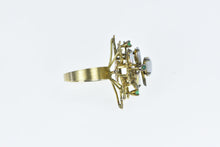 Load image into Gallery viewer, 14K Opal Emerald Layered Cluster Cocktail Ring Yellow Gold