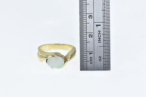 14K Vintage Natural Opal Oval Bypass Ring Yellow Gold