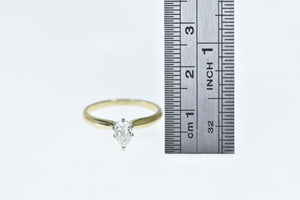 14K 0.48 Ct Pear Diamond Engagement Ring Yellow Gold