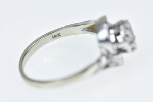 14K 0.21 Ct Round Diamond Cluster Bypass Ring White Gold