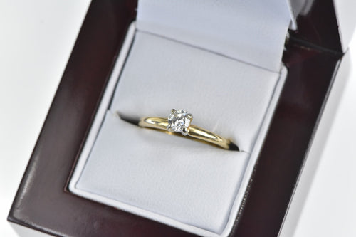 14K 0.28 Ct Diamond Solitaire Engagement Ring Yellow Gold