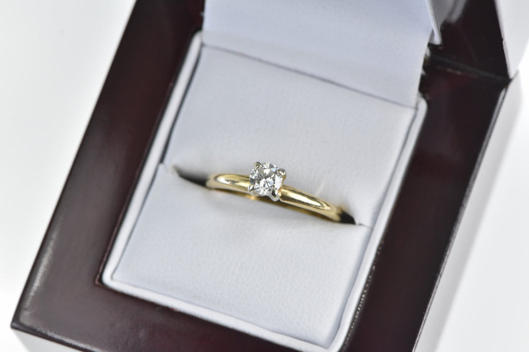 14K 0.28 Ct Diamond Solitaire Engagement Ring Yellow Gold