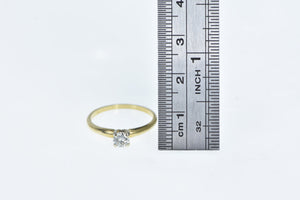 14K 0.28 Ct Diamond Solitaire Engagement Ring Yellow Gold