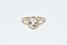 Load image into Gallery viewer, 14K 2.25 Ctw Morganite Diamond Engagement Ring Rose Gold