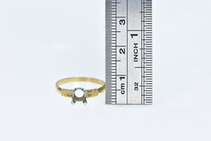 14K NOS Vintage 4.5mm Engagement Setting Ring Yellow Gold
