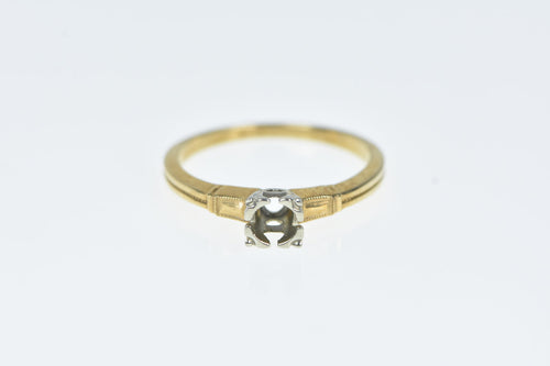 14K NOS Vintage 3.7mm Engagement Setting Ring Yellow Gold