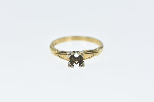 14K NOS Vintage 4.0mm Engagement Setting Ring Yellow Gold