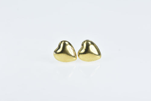 Gold Filled Puffy Heart Love Symbol Vintage Stud Earrings