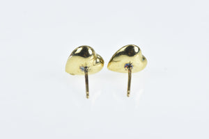 Gold Filled Puffy Heart Love Symbol Vintage Stud Earrings