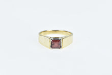 Load image into Gallery viewer, 14K Princess Garnet Solitaire Vintage Statement Ring Yellow Gold