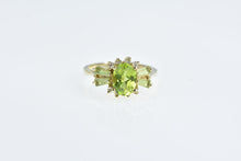 Load image into Gallery viewer, 14K Oval Peridot Diamond Vintage Statement Ring Yellow Gold