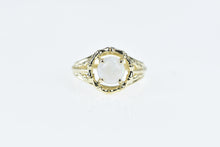 Load image into Gallery viewer, 14K Vintage Round Opal Bamboo Statement Ring Yellow Gold