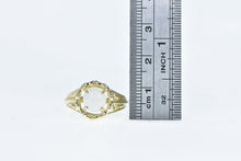 Load image into Gallery viewer, 14K Vintage Round Opal Bamboo Statement Ring Yellow Gold