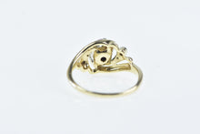 Load image into Gallery viewer, 14K 1960&#39;s Vintage Syn. Ruby Diamond Swirl Ring Yellow Gold
