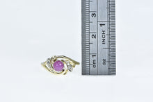 Load image into Gallery viewer, 14K 1960&#39;s Vintage Syn. Ruby Diamond Swirl Ring Yellow Gold