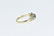Load image into Gallery viewer, 14K Ornate Garnet Diamond Accent Statement Ring Yellow Gold