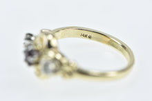 Load image into Gallery viewer, 14K Ornate Garnet Diamond Accent Statement Ring Yellow Gold