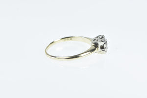 14K 0.17 Ct Diamond 1940's Solitaire Engagement Ring Yellow Gold