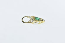 Load image into Gallery viewer, 14K Marquise Emerald Diamond Wavy Pendant Yellow Gold