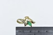 Load image into Gallery viewer, 14K Marquise Emerald Diamond Wavy Pendant Yellow Gold