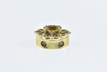 Load image into Gallery viewer, 14K Citrine Diamond Ornate Slide Bracelet Charm/Pendant Yellow Gold