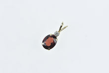 Load image into Gallery viewer, 14K Oval Garnet Diamond Accent Vintage Pendant Yellow Gold