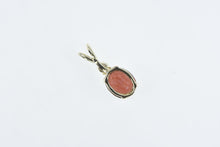 Load image into Gallery viewer, 14K Oval Garnet Diamond Accent Vintage Pendant Yellow Gold