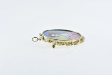 Load image into Gallery viewer, 14K Gamliel Painted Lady Oval Seed Pearl Pendant/Pin Yellow Gold