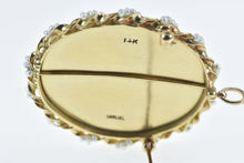 Load image into Gallery viewer, 14K Gamliel Painted Lady Oval Seed Pearl Pendant/Pin Yellow Gold