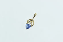 Load image into Gallery viewer, 14K Trillion Tanzanite Diamond Accent Vintage Pendant Yellow Gold