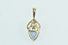 Load image into Gallery viewer, 14K Trillion Tanzanite Diamond Accent Vintage Pendant Yellow Gold