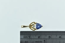 Load image into Gallery viewer, 14K Trillion Tanzanite Diamond Accent Vintage Pendant Yellow Gold