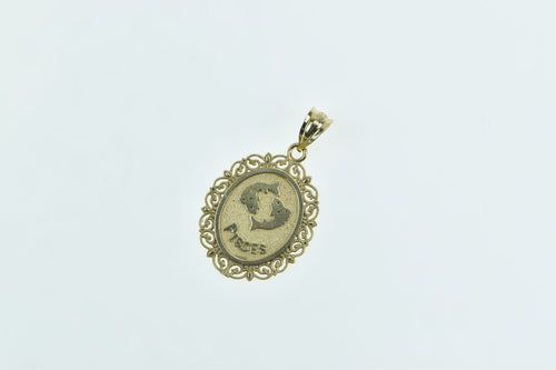 14K Pisces Astrology Zodiac Star Sign Fish Symbol Charm/Pendant Yellow Gold