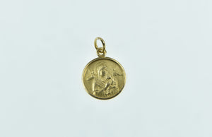 18K Virgin Mary Christian Faith Symbol Religious Charm/Pendant Yellow Gold